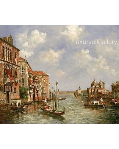 ציור שמן גונדולות ומבנים בונציה